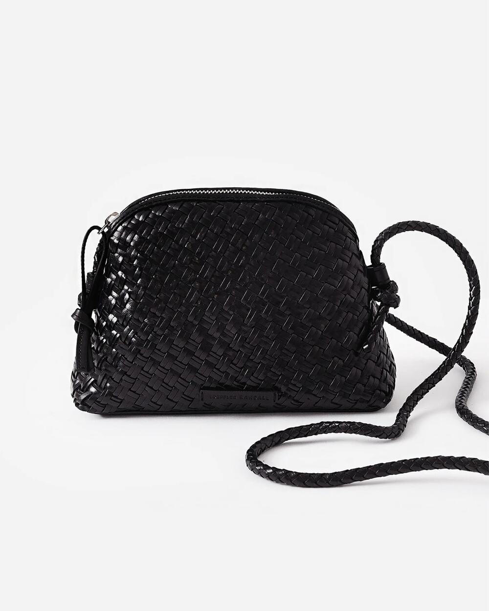 Title: Loeffler Randall Mallory Black Woven Leather Crossbody Bag NWT